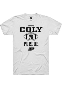 Bakyne Coly White Purdue Boilermakers NIL Sport Icon Short Sleeve T Shirt