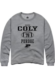 Bakyne Coly Rally Mens Graphite Purdue Boilermakers NIL Sport Icon Crew Sweatshirt
