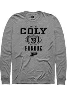Bakyne Coly Rally Mens Graphite Purdue Boilermakers NIL Sport Icon Tee