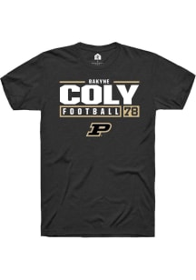 Bakyne Coly Black Purdue Boilermakers NIL Stacked Box Short Sleeve T Shirt