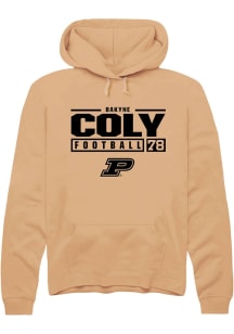 Bakyne Coly Rally Mens Gold Purdue Boilermakers NIL Stacked Box Hooded Sweatshirt
