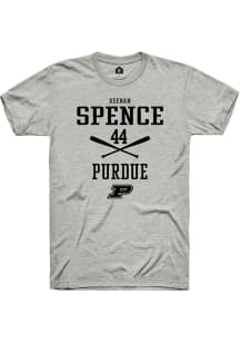 Keenan Spence Ash Purdue Boilermakers NIL Sport Icon Short Sleeve T Shirt