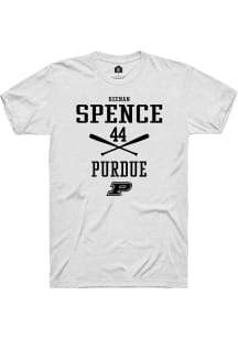 Keenan Spence White Purdue Boilermakers NIL Sport Icon Short Sleeve T Shirt