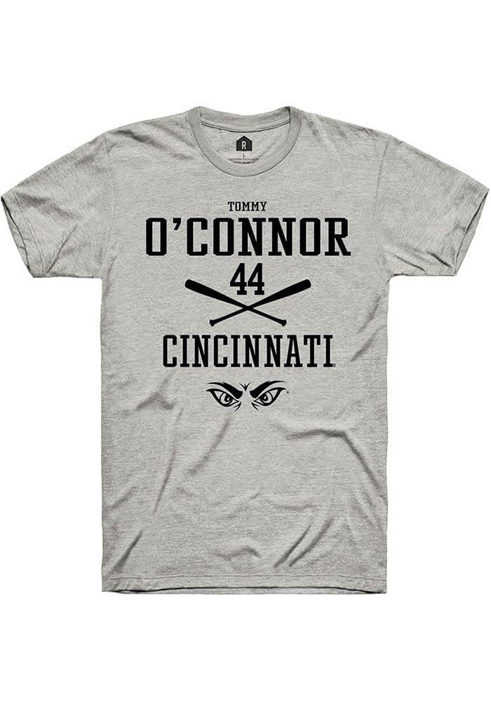 Tommy O'Connor  Cincinnati Bearcats Ash Rally NIL Sport Icon Short Sleeve T Shirt