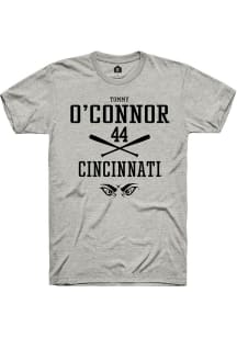 Tommy O'Connor  Cincinnati Bearcats Ash Rally NIL Sport Icon Short Sleeve T Shirt