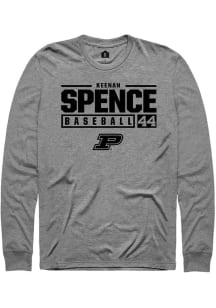 Keenan Spence Rally Mens Graphite Purdue Boilermakers NIL Stacked Box Tee