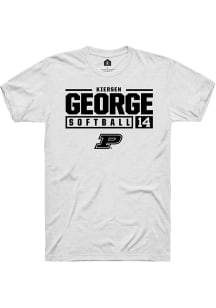 Kiersen George  Purdue Boilermakers White Rally NIL Stacked Box Short Sleeve T Shirt
