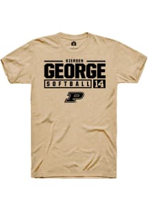 Kiersen George  Purdue Boilermakers Gold Rally NIL Stacked Box Short Sleeve T Shirt
