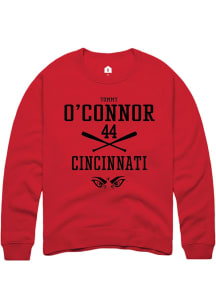 Tommy O'Connor  Rally Cincinnati Bearcats Mens Red NIL Sport Icon Long Sleeve Crew Sweatshirt