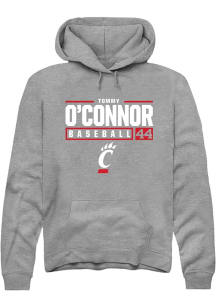 Tommy O'Connor  Rally Cincinnati Bearcats Mens Graphite NIL Stacked Box Long Sleeve Hoodie