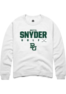 Britta Snyder  Rally Baylor Bears Mens White NIL Stacked Box Long Sleeve Crew Sweatshirt