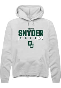 Britta Snyder  Rally Baylor Bears Mens White NIL Stacked Box Long Sleeve Hoodie