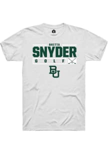 Britta Snyder  Baylor Bears White Rally NIL Stacked Box Short Sleeve T Shirt