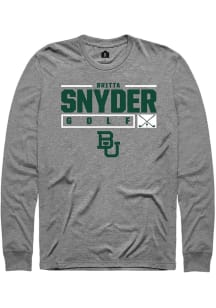 Britta Snyder  Baylor Bears Graphite Rally NIL Stacked Box Long Sleeve T Shirt
