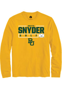 Britta Snyder  Baylor Bears Gold Rally NIL Stacked Box Long Sleeve T Shirt