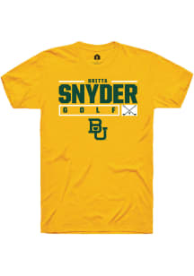 Britta Snyder  Baylor Bears Gold Rally NIL Stacked Box Short Sleeve T Shirt