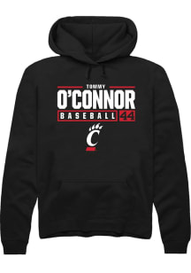 Tommy O'Connor  Rally Cincinnati Bearcats Mens Black NIL Stacked Box Long Sleeve Hoodie