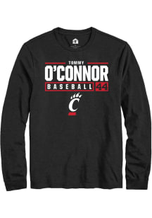 Tommy O'Connor Rally Mens Black Cincinnati Bearcats NIL Stacked Box Tee