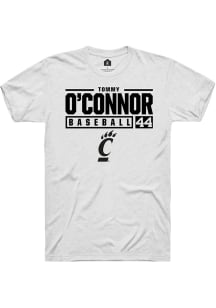 Tommy O'Connor  Cincinnati Bearcats White Rally NIL Stacked Box Short Sleeve T Shirt