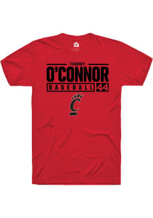 Tommy O'Connor  Cincinnati Bearcats Red Rally NIL Stacked Box Short Sleeve T Shirt