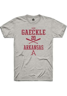 Gabe Gaeckle  Arkansas Razorbacks Ash Rally NIL Sport Icon Short Sleeve T Shirt