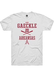 Gabe Gaeckle  Arkansas Razorbacks White Rally NIL Sport Icon Short Sleeve T Shirt