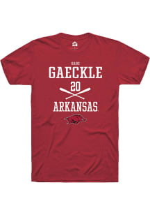 Gabe Gaeckle  Arkansas Razorbacks Red Rally NIL Sport Icon Short Sleeve T Shirt