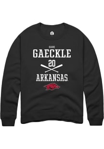 Gabe Gaeckle  Rally Arkansas Razorbacks Mens Black NIL Sport Icon Long Sleeve Crew Sweatshirt
