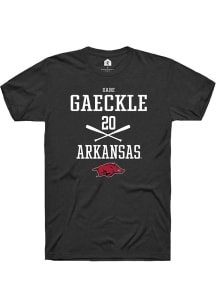 Gabe Gaeckle  Arkansas Razorbacks Black Rally NIL Sport Icon Short Sleeve T Shirt
