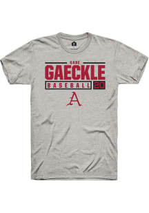 Gabe Gaeckle  Arkansas Razorbacks Ash Rally NIL Stacked Box Short Sleeve T Shirt