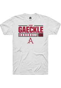 Gabe Gaeckle  Arkansas Razorbacks White Rally NIL Stacked Box Short Sleeve T Shirt
