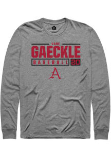 Gabe Gaeckle  Arkansas Razorbacks Graphite Rally NIL Stacked Box Long Sleeve T Shirt