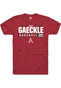 Gabe Gaeckle  Arkansas Razorbacks Red Rally NIL Stacked Box Short Sleeve T Shirt