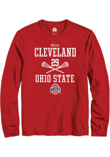 Bella Cleveland  Ohio State Buckeyes Red Rally NIL Sport Icon Long Sleeve T Shirt