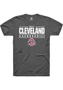 Bella Cleveland  Ohio State Buckeyes Dark Grey Rally NIL Stacked Box Short Sleeve T Shirt