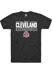 Bella Cleveland  Ohio State Buckeyes Black Rally NIL Stacked Box Short Sleeve T Shirt