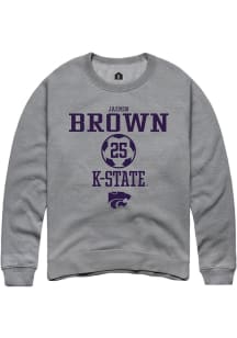 Jazmin Brown  Rally K-State Wildcats Mens Graphite NIL Sport Icon Long Sleeve Crew Sweatshirt