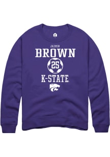 Jazmin Brown  Rally K-State Wildcats Mens Purple NIL Sport Icon Long Sleeve Crew Sweatshirt