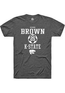 Jazmin Brown  K-State Wildcats Dark Grey Rally NIL Sport Icon Short Sleeve T Shirt