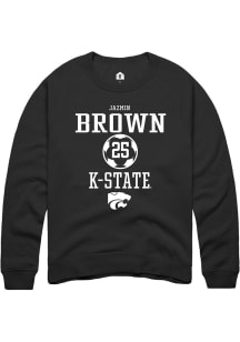 Jazmin Brown  Rally K-State Wildcats Mens Black NIL Sport Icon Long Sleeve Crew Sweatshirt
