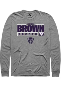 Jazmin Brown  K-State Wildcats Graphite Rally NIL Stacked Box Long Sleeve T Shirt
