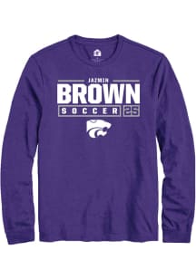 Jazmin Brown  K-State Wildcats Purple Rally NIL Stacked Box Long Sleeve T Shirt