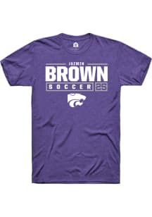 Jazmin Brown  K-State Wildcats Purple Rally NIL Stacked Box Short Sleeve T Shirt