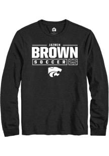 Jazmin Brown  K-State Wildcats Black Rally NIL Stacked Box Long Sleeve T Shirt