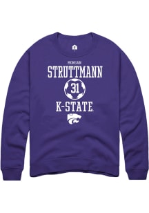 Morgan Struttmann  Rally K-State Wildcats Mens Purple NIL Sport Icon Long Sleeve Crew Sweatshirt