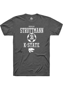 Morgan Struttmann  K-State Wildcats Dark Grey Rally NIL Sport Icon Short Sleeve T Shirt