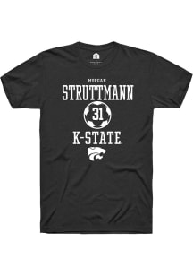 Morgan Struttmann  K-State Wildcats Black Rally NIL Sport Icon Short Sleeve T Shirt