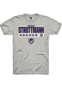 Morgan Struttmann  K-State Wildcats Ash Rally NIL Stacked Box Short Sleeve T Shirt