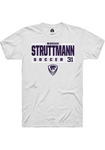 Morgan Struttmann  K-State Wildcats White Rally NIL Stacked Box Short Sleeve T Shirt