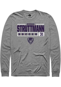 Morgan Struttmann  K-State Wildcats Graphite Rally NIL Stacked Box Long Sleeve T Shirt